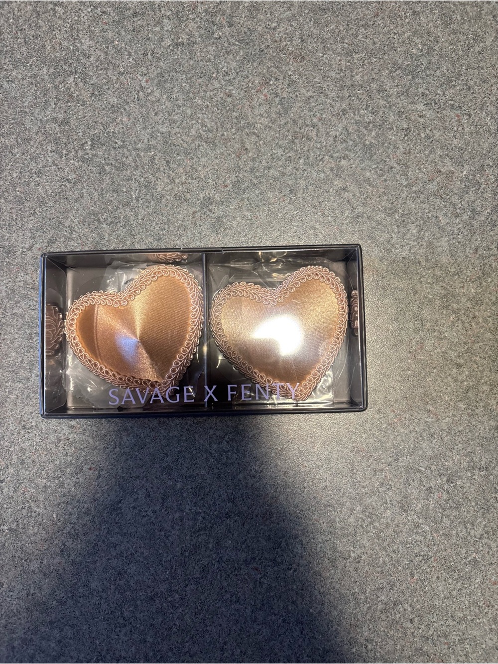Savage X Fenty Metallic Rose Gold Heart Pasties Duo